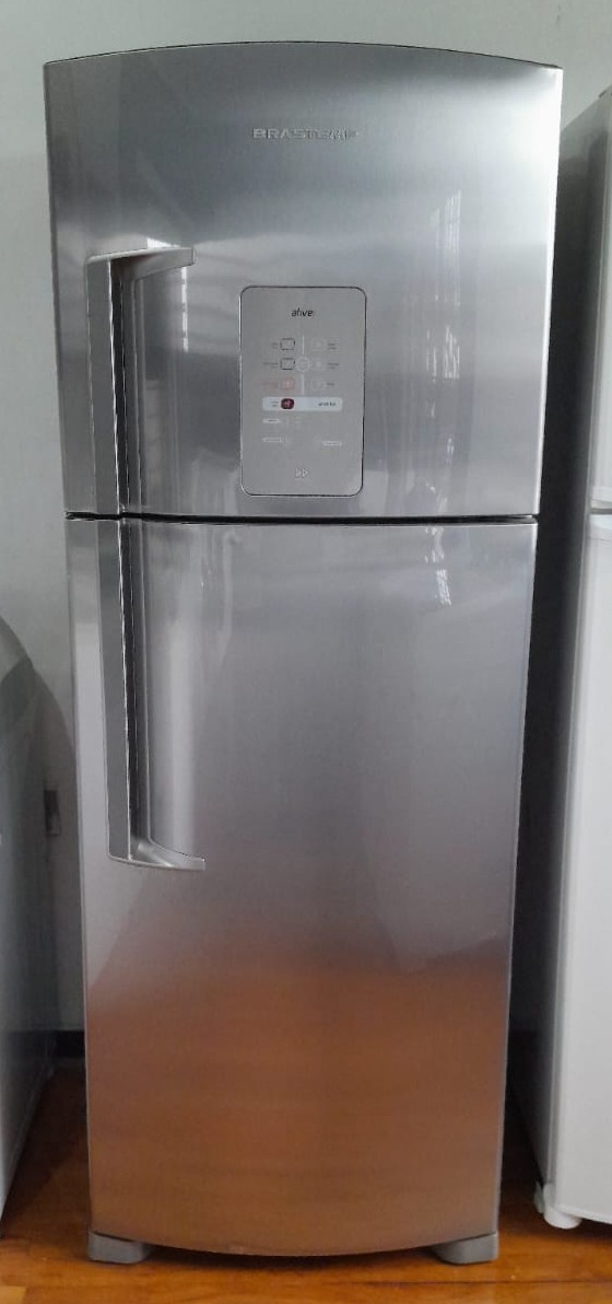 Geladeira Duplex 429 Litros Aço Escovado Brastemp BRM50